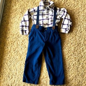 Toddler suspender outfit